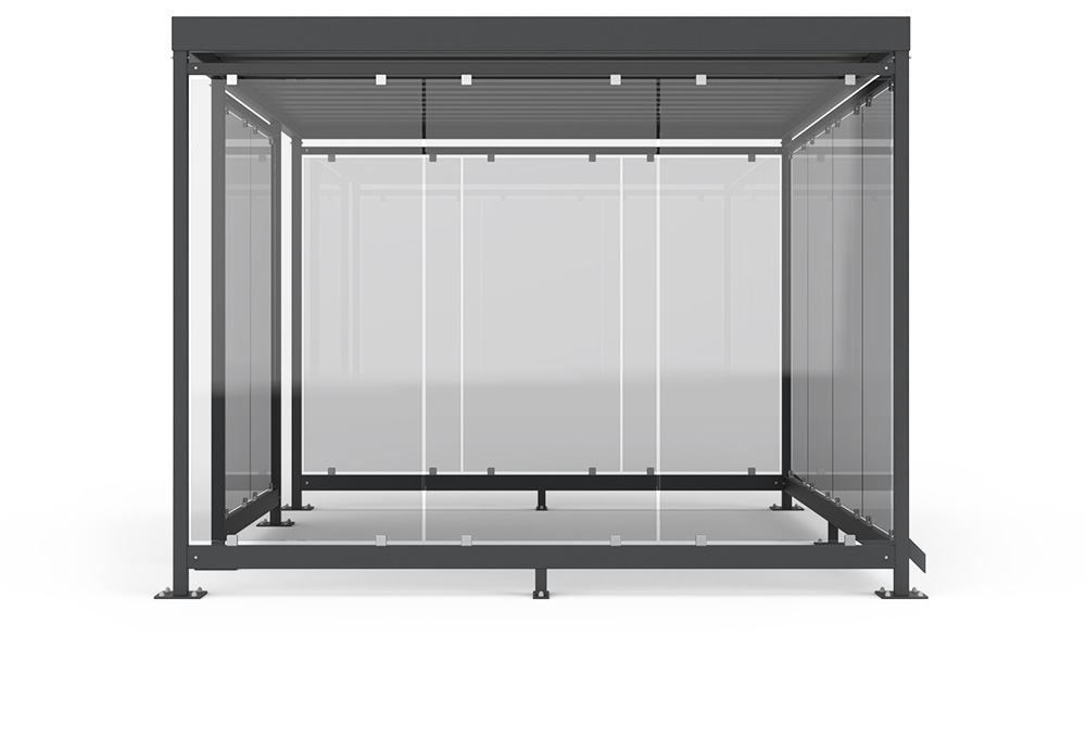 Smoking shelter Inurbia Eco-Line R12 pravý pohled